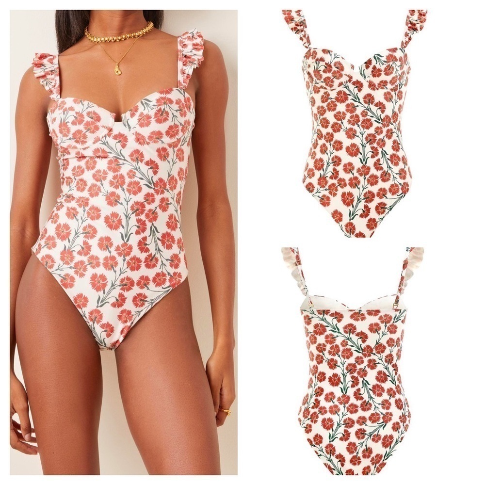 Agua by Agua Bendita Ajonjoli Ruffle Strap One-Piece Swimsuit
